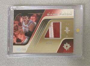 鬼レア /100 Yao Ming UD Ultimate Game Patch Jersey ヤオ・ミン ジャージ NBA カード