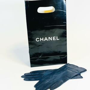 CHANEL 手袋　レザー ネイビー