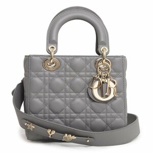 （未使用　展示品）クリスチャンディオール Christian Dior レディ マイ ABC スモール ショルダー ハンドバッグ レザー グレー M0538ONGE