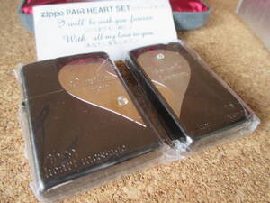 ZIPPO 『PAIR HEART SET ペアハートセット』レギュラー2006年9月製造 スリム2006年10月製造 オイルライター ジッポ－ 廃版激レア 未使用品