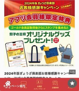 完全未開封品 非売品 餃子の王将 2024 トートバッグ 保冷 保温 ぎょうざ倶楽部 