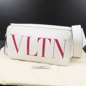 92333★1円スタート★VALENTINO ヴァレンティノ 外極美品 ロゴ ウエストバッグ バレンティノ ボディバッグ レザー