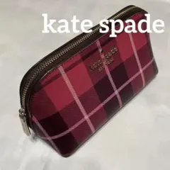 未使用　ケイトスペードkate spade チェック柄　コスメポーチ