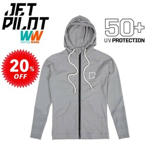 ジェットパイロット JETPILOT セール 20%オフ レディース ラッシュガード ペーサー L/S フーデッド ラッシー S21513 グレー 8/S