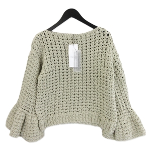 未使用 MAYDI マイディ ニット COMBED COTTON SHELL STITCH PUFFED SLEEVES SWEATER ブエノスアイレス製 ベージュ M 20018828