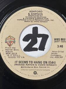 試聴 1978 ASHFORD & SIMPSON IT SEEMS TO HANG ON (EDIT) 両面NM Zhan