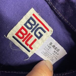 USA製 80s 90s BIGBILL 起毛 ワークシャツ 濃い紫 パープル Sサイズ ビンテージ vintage 茄子紺色