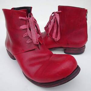 美品名作レア　Portaille 　portailleshoes　 Zip Boot ポルタユ　 PL2003-MCバックジップレザーブーツ赤レッド42　Customer’s order