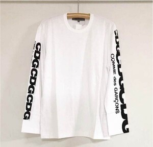 ■激レア■コムデギャルソン CDGロゴ・ロングスリーブTシャツ A■グッドデザインショップ限定版■レディース■L■白■正規品■入手困難