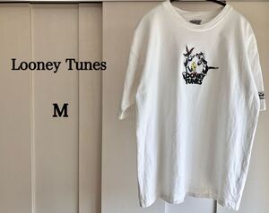 ルーニー・テューンズ M 半袖 Tシャツ 刺繍 ホワイト アメカジ TEE トゥイーティー シルベスター バッグス・バニー LooneyTunes