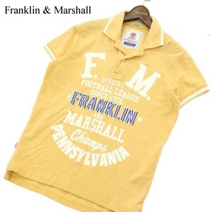 イタリア製★ Franklin & Marshall フランクリン＆マーシャル 春夏 ロゴプリント★ 半袖 ポロシャツ Sz.S　メンズ 黄色　A3T05914_5#A