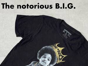 ☆送料無料☆ The notorious B.I.G. ノートリアス・B.I.G. USA直輸入 古着 半袖 ラッパー Tシャツ メンズ S ブラック トップス 中古 即決