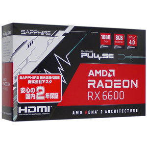 【中古】SAPPHIRE PULSE Radeon RX 6600 8GB GDDR6 11310-01-20G PCIExp 8GB 元箱あり [管理:1050017197]