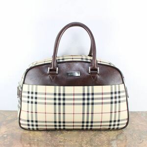 BURBERRY CHECK PATTERNED LOGO BOSTON BAG/バーバリーチェック柄ロゴボストンバッグ