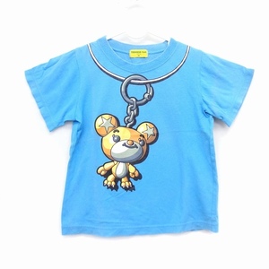 TAMAMA Petit 子供服 Tシャツ カットソー クルーネック 半袖 コットン 綿 プリント イラスト 110 ライトブルー 青 /HT1 キッズ