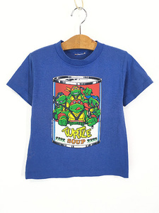 キッズ 古着 90s Mutant Ninja Turtles 「Turtles Soup」 ミュータント タートルズ パロディー Tシャツ 4歳位 古着