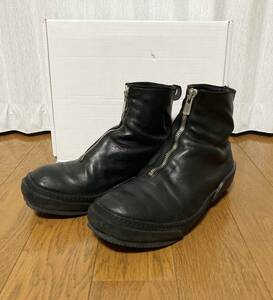 美品☆[GUIDI] 21SS 定価194,700 PLS Soft Horse Full Grain フルグレインホース フロントジップ レザースニーカーブーツ 41 馬革 グイディ