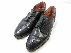 訳あり 【ALDEN オールデン×ブルックスブラザーズ】 2146 カーフ×コードバン メダリオン 外羽根 靴 (メンズ) size8D 黒 ■30MZA5304■