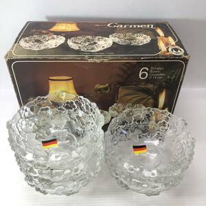 ワルター社 carmen satiniert crystal glass original walther glas 5個ガラス食器 器 サラダボウル 昭和レトロ 未使用箱付