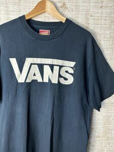 ☆US古着 VANS バンズ プリント Tシャツ ブラック黒【L】コットン　　　　　◆3873◆