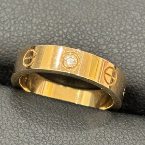 Ω大人気！【Cartier カルティエ ラブ ウェディング ミニラブリング #47 約７号 １Pダイヤモンド 付き 750 K18 PG ピンクゴールド】NA02726