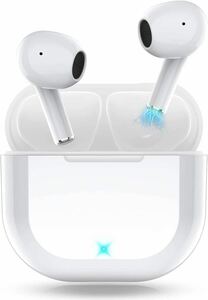 【Bluetooth5.3 革新デザイン】ワイヤレスイヤホン bluetooth 自動ペアリング ノイズキャンセリング 白 ホワイト 高音質iPhone Android