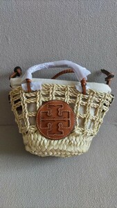 TORY BURCH　トーリバーチ ELLA カゴバッグ/ショルダーバッグ ベージュ×ブラウン 新品　未使用　送料無料