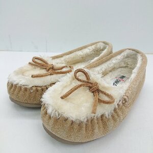 ◇ MINNETONKA ミネトンカ ぺたんこ リボン シンプル パンプス サイズ6M キャメル レディース E