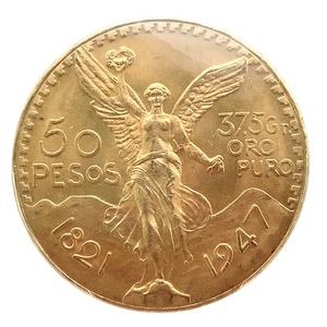  メキシコ金貨 自由の女神と蛇喰鷲 1947年 21.6金 41g コイン PCGS 66 イエローゴールド コレクション