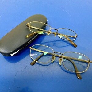 U403-H18-3279 GIORGIO ARMANI GA-2575J C3Y 51口17-138 β-TITANIUM BALLY B-7130 TITAN-P 53口18-140 メガネ 2個セット