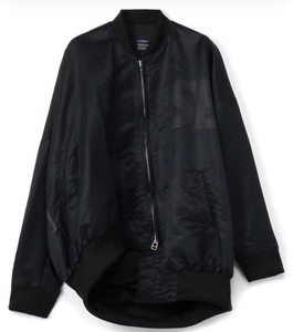 即決!!黒Mサイズ WIND AND SEAリミフゥLIMI feuコラボMA1 アシンメトリーJKT MA-1ジャケットJACKET ヨウジヤマモトYohji Yamamotoリミフー