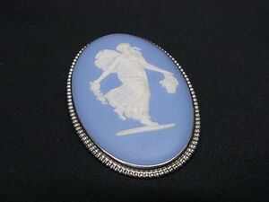 ■美品■ WEDGWOOD ウェッジウッド カメオ ピンブローチ ピンバッジ アクセサリー シルバー系 DF3210