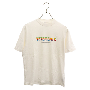 VETEMENTS ヴェトモン 21SS THINK DIFFERENTLY LOGO TSH ロゴプリント クルーネック半袖Tシャツカットソー ホワイト UE51TR620W