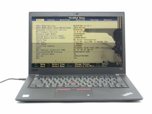 中古　Lenovo　T480S　CORE8世代i7　16GB　BIOSまで表示　液晶割れ　ノートパソコン　　詳細不明　ジャンク扱い　送料無料