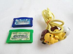 【同梱可】中古品 ゲーム ゲームボーイアドバンス ソフト 3点 ポケットモンスター リーフグリーン サファイア 通信ケ