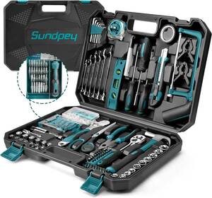 【送料無料】新品 Sundpey 工具セット 257点 家庭用ホームツールセット DIY 多機能ツールキット 家具の組み立て 修理道具 収納ケース付き