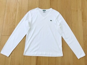 【良品】LACOSTE＊Vネックカットソー＊白＊3