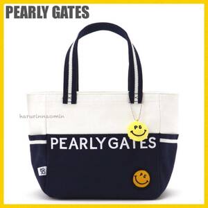 新品★正規★PEARLY GATES/パーリーゲイツ★30周年★ロゴ/ニコ★カートバッグ/トートバッグ/バッグ★白/紺★メンズ/レディース★限定★