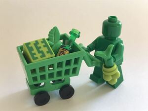 【LEGO】 レゴ 緑なお買い物 ミニフィグ 人形 ミニフィギュア 買い物カゴ フルーツ 果物 ぶどう スイカ 食べ物 マイクラ ワイン 飲み物