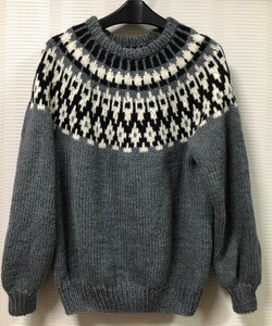 新品 手編みランド♪　メンズ　ノルディック セーター (LL)　 101