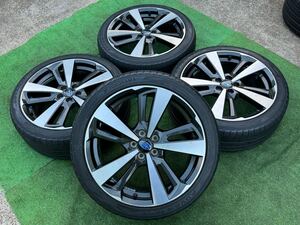 スバルGK７インプレッサG4純正 18in 7.5J+55 PCD100 & 225/40R18 YOKOHAMA タイヤ4本セット★G102