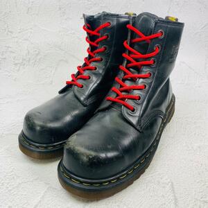 【廃盤・希少】Dr.Martens ドクターマーチン 英国製 スクエア スチールトゥ 7ホール 黒 ブラック 9 28cm 美脚 脚長 高身長 ボリューム