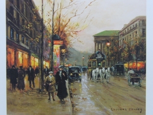 Edouard-Leon Cortes、Boulevard de la Madeleine、希少画集より、新品額装付、送料込み、iafa