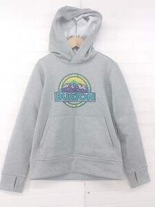 ◇ BURTON バートン キッズ 子供服 ロゴ 裏起毛 長袖 プルオーバー パーカー サイズ XS グレー メンズ P