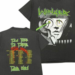 80s WINGER Tシャツ TOO TUFF TO TAME TOUR 1989 ブラック バンドTシャツ バンド バンT ロック ウィンガー USA ヴィンテージ