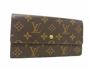 1円 ■美品■ LOUIS VUITTON ヴィトン M61723 モノグラム ポシェット ポルトモネ クレディ 二つ折り 長財布 ウォレット ブラウン系 FC6806