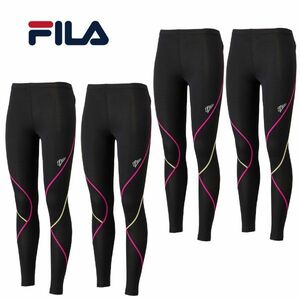 送料300円(税込)■yr329■レディース FILA インナーロングタイツ(445-407-K) LL 4点【シンオク】