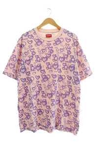 シュプリーム SUPREME 21SS Jacquard Bubble Hearts Top ジャガード バブル ハート トップ 半袖 Tシャツ L ピンク ブランド古着ベクトル ☆