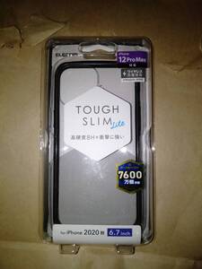 ELECOM iPhone 12 Pro Max ハイブリッドケース TOUGHSLIMLITE フレームカラーブラック 側面弾力性あるTPU背面高硬度8Hポリカーボネート