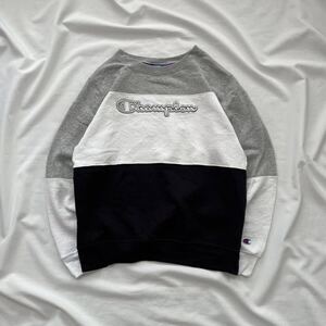 メンズ 古着 チャンピオン champion スウェット 長袖 トレーナー 配色 M 送料込